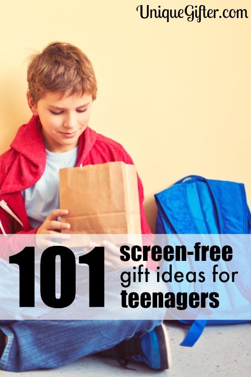 I hate giving electronics as gifts. This list of 101 screen free gift ideas for teenagers is super helpful. You have to PIN THIS for later!