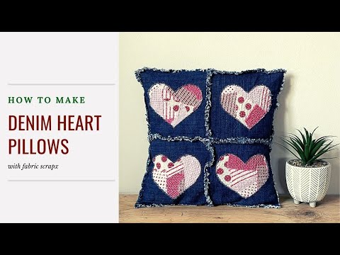 Upcycled Old Jeans to Make a Cute Heart Pillow Cover