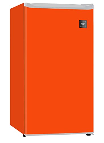 RCA RFR321 Single Door Mini Fridge with Freezer, 3.2 Cu. Ft. capacity - Orange