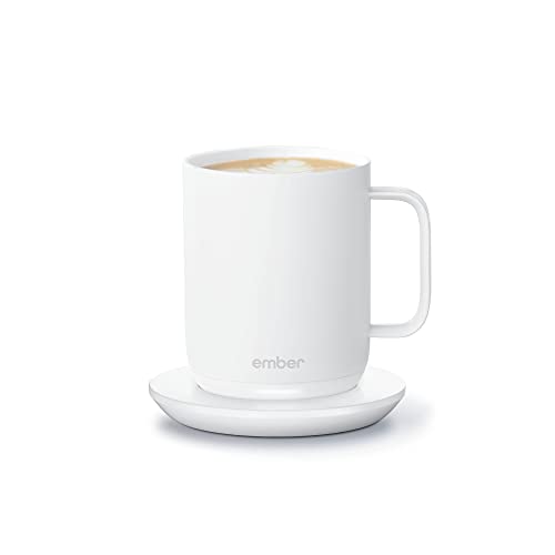 Ember Temperature Control Smart Mug 2, 10 Oz, App-Controlled Heated Coffee Mug with 80 Min Battery Life and Improved Design, White