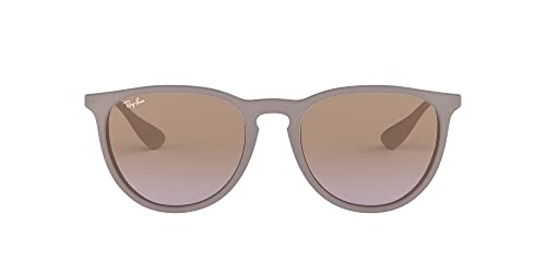 Ray-Ban RB4171 Erika Round Sunglasses, Dark Rubber Sand/Violet Gradient Brown, 54 mm