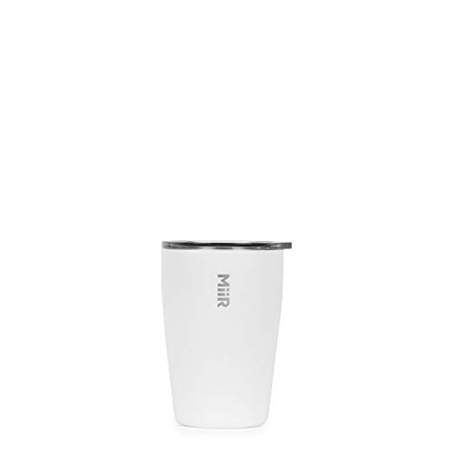 MiiR, Insulated Tumbler with Press-on Lid for Coffee, Tea and Car Cup Holder Compatible, White, 6 Oz