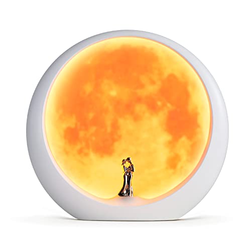 mamre Moon Mood Lamp Unique Anniversary Marriage Valentines Day Gift Ideas Art Decoration, White Holy Wedding Under Full Moon