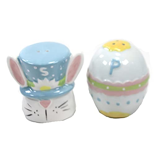 Valyria LLC Transpac A5222 Bright Easter Salt and Pepper Shaker, Set of 2, Dolomite, 2.25-inch Height,Multicolor