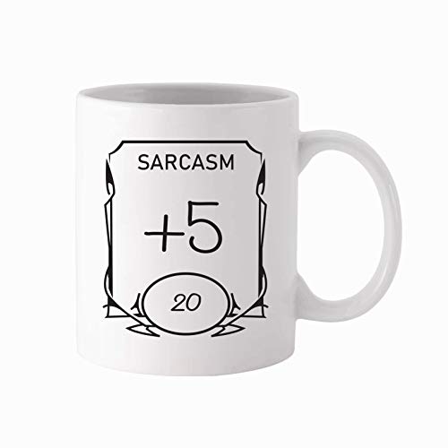 Funny Mugs, LOL D&D Stats Mug - Sarcasm 11oz White Ceramic Coffee Mug - Dungeons and Dragons - RPG - DnD - Gift for Geeks
