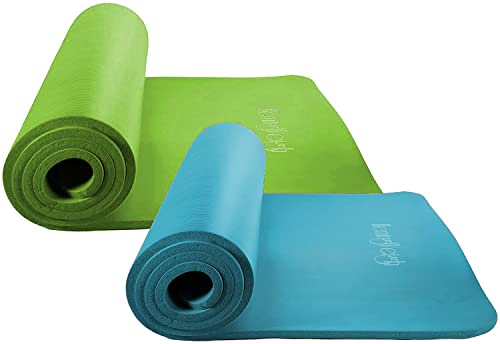 HemingWeigh 1/2-Inch Extra Thick High Density Exercise Yoga Mat with Carrying Strap for Exercise, Yoga and Pilates (2 Pack Combo).