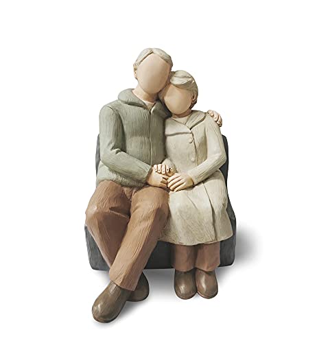 CAMSOON Couple Anniversary Sculpted Hand-Painted Figure Gifts Husband and Wife Wedding Figurine Gift, Happy 10th - 80th Anniversary Statue for Him and Her Together