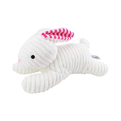 Midlee Stripe Ears White Easter Rabbit Dog Toy