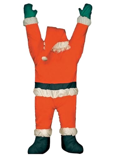 Gemmy Santa Hanging From Gutter Christmas Decoration Red 1 pk Polyester
