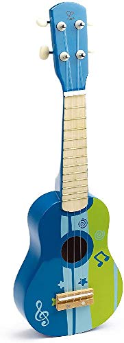 Hape Kid’s Wooden Toy Ukulele | 21 Inch Wooden Ukulele Musical Instrument with Vibrant Sound and Tunable Nylon Strings for Children, Blue