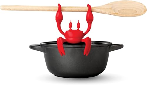 Crab Spoon Rest & Steam Releaser, Silicone Spoon Rest for Stove Top,Kitchen Gifts Utensil RED