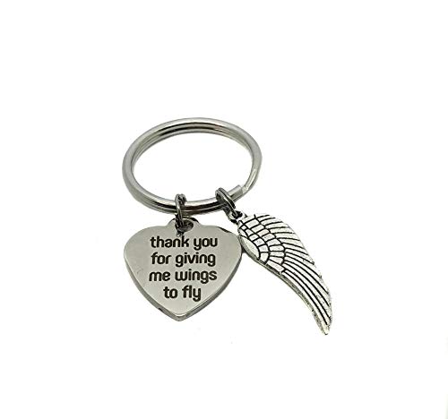 Thank You For Giving Me Wings To Fly Keychain, Teacher Parent Mentor Appreication Gift