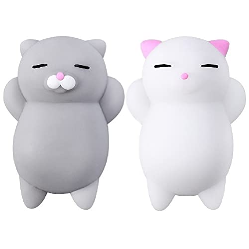 Nutty Toys Squishy Cat Set - 2' Soft Silicone Kawaii Kitties, Top Stress Relief Toy 2024 Unique Gifts for Teens Kids Women Men Adults Best Teenage Girls Teen Boy Tween Christmas Stocking Stuffers Idea