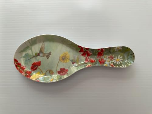 Hummingbird Garden Melamine Plastic Spoon Rest