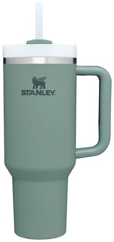 Stanley Quencher H2.0 Soft Matte Collection, Stainless Steel Vacuum Insulated Tumbler with Lid and Straw for Iced and Cold Beverages, Shale Soft Matte, 40 OZ / 1.18 L