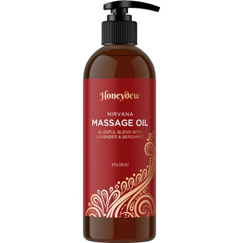 Relaxing Massage Oil for Massage Therapy - Premium Moisturizing Non Greasy Aromatherapy Full Body Massage Oil with Bergamot and Lavender Essential Oil - Therapeutic Grade Non GMO and Vegan 8oz