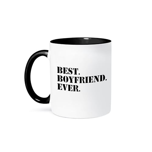 3dRose Best Boyfriend Ever-for anniversary or Valentines day Mug, 11 oz, Black