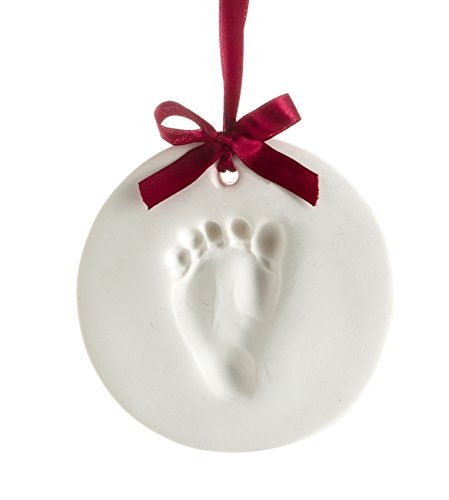 Pearhead Babyprints Christmas Ornament, Baby's First Christmas Holiday Keepsake, Newborn Handprint or Footprint Clay Kit, Easy No-Bake DIY Clay Impression, Gender-Neutral Christmas Baby Gift