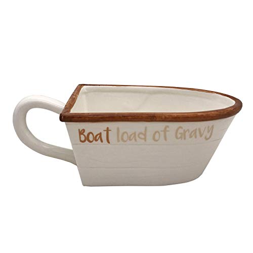 Beachcombers 8' Ceramic Boat Shape Gravy Boat Cream