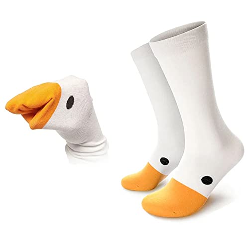 Bestmaple 1 Pair Funny Goose Head Socks Universal Sport Cotton Socks Creative Animal Casual Socks for Women Men