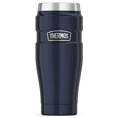 THERMOS Stainless King Vacuum-Insulated Travel Tumbler, 16 Ounce, Midnight Blue
