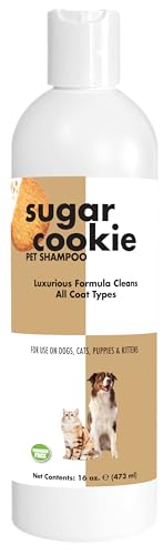 Sugar Cookie Pet Shampoo 16 oz. for Dogs & Cats | Long-Lasting Odor Eliminator | Biodegradable and Non-Toxic | Made in USA
