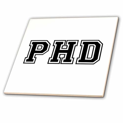 3dRose ct_151237_1 Phd Graduate School College Or University Graduation Gift Black Doctor Graduating Souvenir Ceramic Tile, 4-Inch