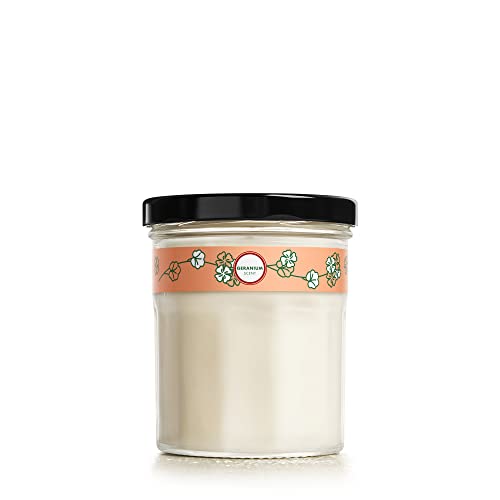 MRS. MEYER'S CLEAN DAY Soy Aromatherapy Candle, 25 Hour Burn Time, Made with Soy Wax and Essential Oils, Geranium, 4.9 Oz