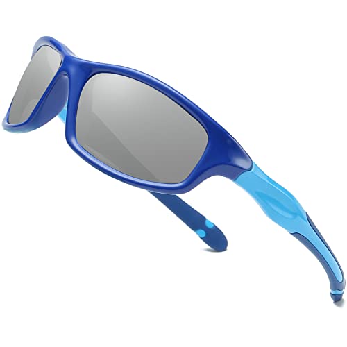 DUCO Kids Sunglasses Boys Sports Sunglasses Youth Polarized Baseball Sunglasses for Boys and Girls Age 3-6 K014