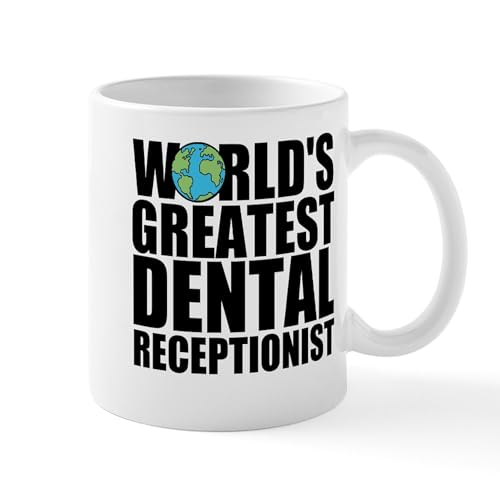CafePress World'S Greatest Dental Receptionist Mugs 11 oz (325 ml) Ceramic Coffee Mug