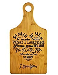 Mothers Gift – Special Love Heart Poem Bamboo Cutting Board Design Mom Gift Mothers Day Gift Mom Birthday Christmas Gift Engraved Side For Décor Hanging Reverse Side For Usage (7x13.5 Paddle)