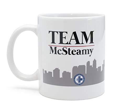 Grey's Anatomy Team McSteamy Ceramic Coffee Mug | Large Cup For Home & Kitchen Decor, Houseware Essentials, Novelty Drinkware | TV Medical Drama Gifts and Collectibles | Holds 11 Ounces