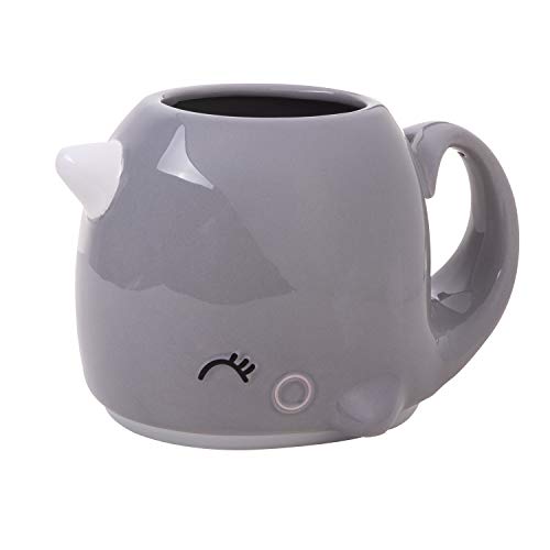 Grey Narwhal Ceramic 3d Coffee Mug Unicorn of the Sea