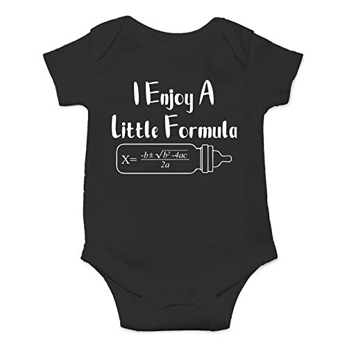 I Enjoy A Little Formula - Funny Baby Essentials Bodysuit Romper - Baby Boy Newborn Outfits (6 Months, Black)