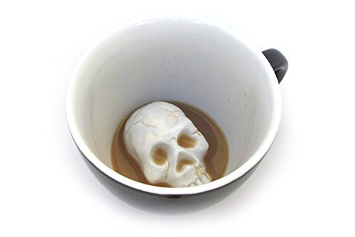 Direct Wholesaler 16 Skull Ceramic Cup (15 Ounce, Black)| Hidden Animal Inside | Holiday and Birthday Gift for Coffee & Tea Lovers