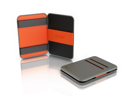 DOSH Compact Designer Magic Flip Wallet - Tangerine (Orange/Grey)