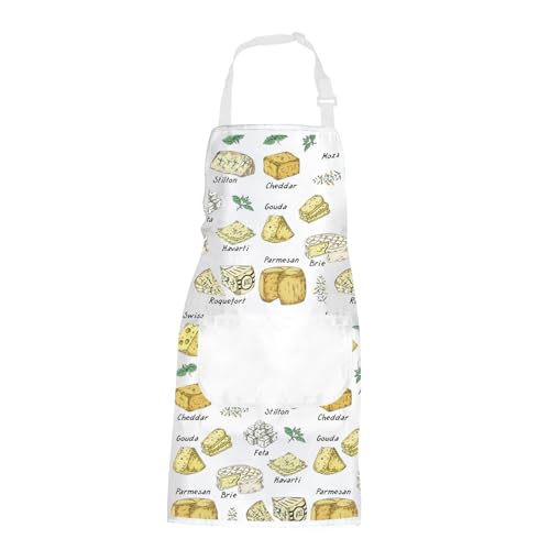 POFULL Funny Cooking Baking Home Chef Cheese Lover Gift Cheese Apron Foodie Gift (Cheese Apron)