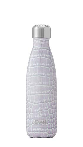 S'well Insulated, Triple-Walled Stainless Steel Water Bottle, Blanc Crocodile in 17oz