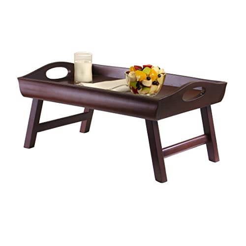 Winsome Sedona 24-Inch Curved Side Folding Bed Tray, Walnut (94725)