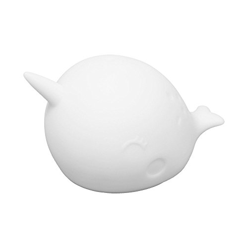 SMOKO Nari Narwhal Lamp | Ambient Night Light with Soft Glow | Auto Shutoff Timer (White)