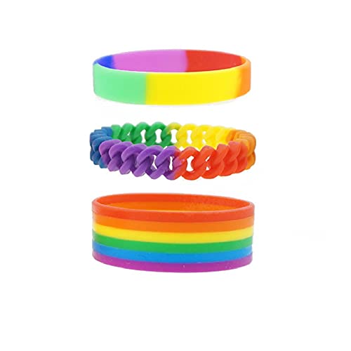 Pingyongchang LGBT Bracelet Gay Pride Bracelets Rainbow Elastic Rubber Wristbands LGBTQ Jewelry Gay Pride Gifts