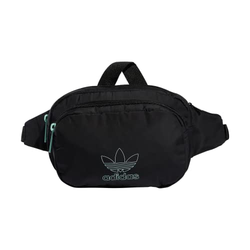 adidas Originals Sport Waist Pack/Travel and Festival Bag, Black/Clear Mint Green, One Size