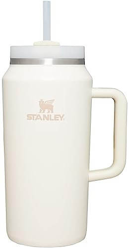 Stanley Quencher H2.0 FlowState Stainless Steel 64 oz Vacuum Insulated Tumbler with Lid and Straw for Water, Iced Tea or Coffee, Smoothie and More, Cream