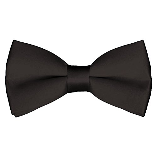 Platinum Hanger Mens Classic Pre-Tied Satin Formal Tuxedo Bowtie Adjustable Length Large Variety Colors Available (Black)