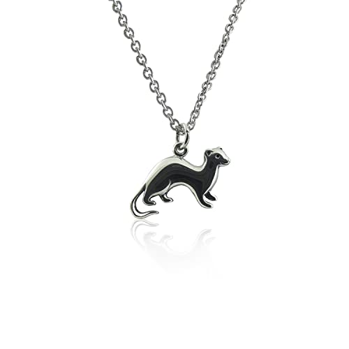 FashionJunkie4Life Ferret Necklace, 18” Chain with Ferret Figurine | Gifts for Men & Women | Birthday Gift for Men and Women