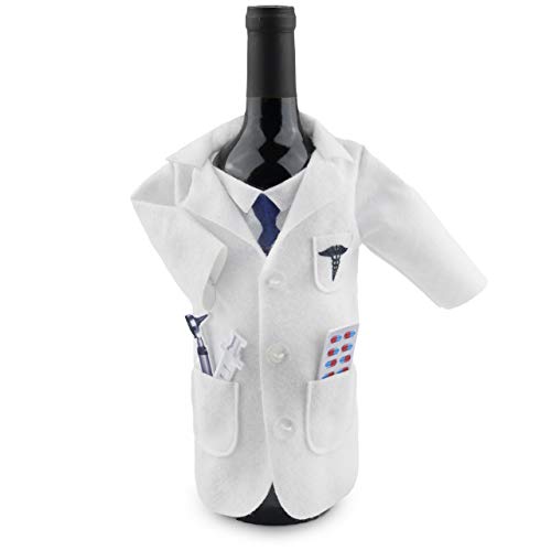 White Coat Wine Bags for Doctors (Male) - Graduation Wine Label for Doctors, White Coat Ceremony Gifts Wine Gift Bags, Medical School Graduation Gifts, Residency Match Day Gifts