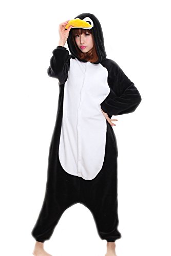 Adrinfly One-piece Pajamas Unisex Costume Adult Animal Onesie Penguin Cosplay, Medium