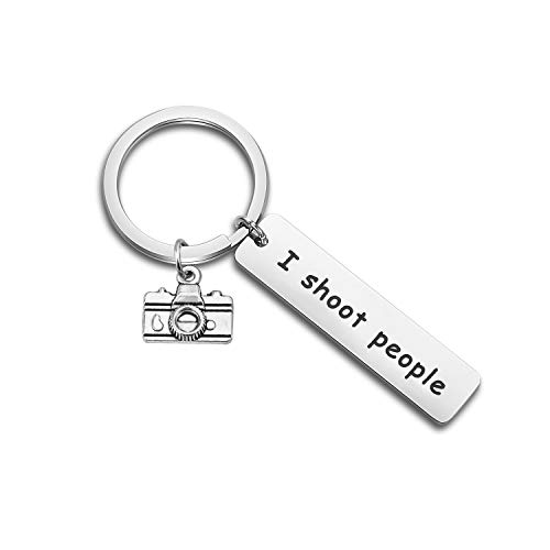 ENSIANTH Photographer Gift I Shoot People Keychain Photography Gift Camera Keychain (Shoot Keychain)