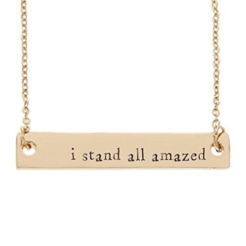I Stand All Amazed Bar Necklace - LDS Jewelry - LDS Necklace (Stamping Nico Font)
