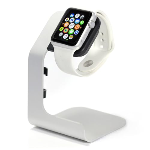 Tranesca Watch Charger Stand Holder Dock Compatible with Apple Watch Series Ultra2/Ultra/9/8/7/6/5/4/3/2/1/SE (49mm/45mm/44mm/42mm/41mm/40mm/38mm) - Silver Grey